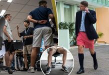 White-collar men wearing shorts at work sparks controversy