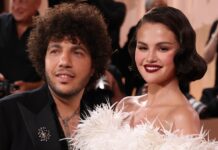 Selena Gomez Wears Sheer Lace Dress on Date Night With Benny Blanco