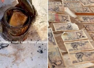 Couple shocked to discover stacks of money buried inside home