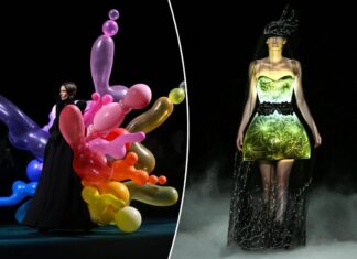 High-end designers create dresses made of balloons and hay amid inflation