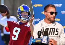 Rams’ Matthew Stafford places on a present, ‘Freddy F—ing Kruger is back,’