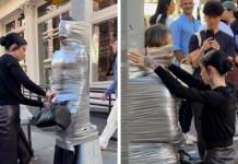 Dominatrix Teams Up With Alexander Wang & Tapes Man To NYC Street Post