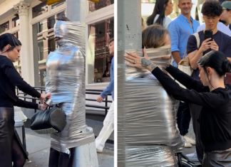Dominatrix Teams Up With Alexander Wang & Tapes Man To NYC Street Post