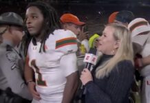 Holly Rowe has awkward second with Miami star over ‘mid-interview hug’