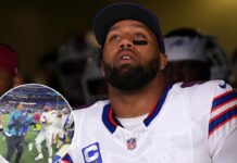 Bills’ Bradley Chubb restrained by teammates during wild postgame altercation with Rams