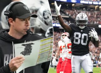Raiders coach Klint Kubiak calls win at halftime of Chiefs recreation
